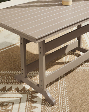 Seacliff Beach - Rectangular Counter Height Dining Table With Umbrella Option - Medium Brown - R&R Furniture Gallery (Fountain Valley, CA)