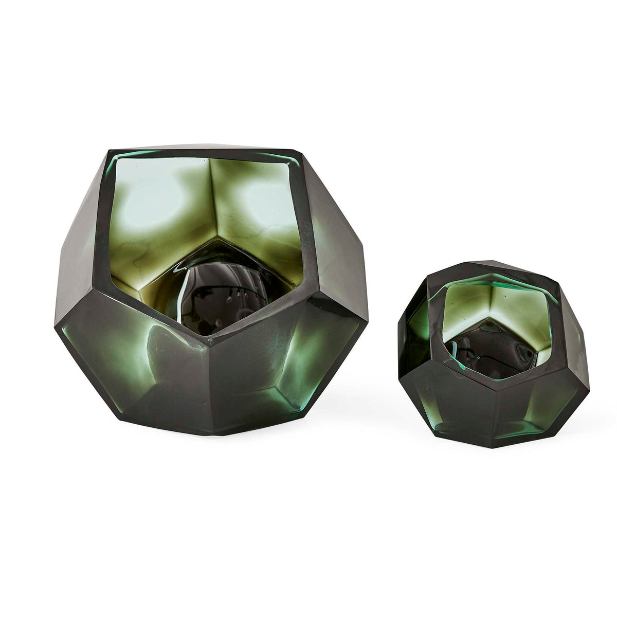 Emerald - Short Vases (Set of 2) - Green