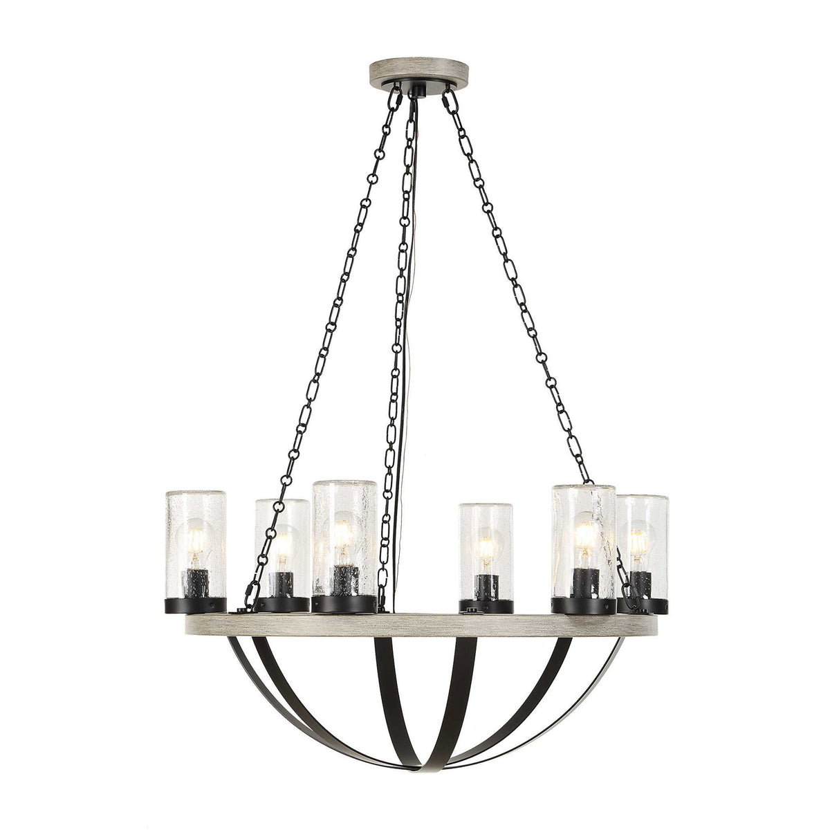 Edgecomb - 6 Light Indoor-Outdoor Chandelier - Black / Gray