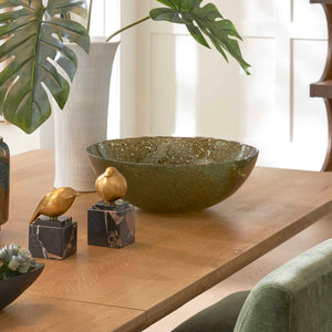 Veridian Shimmer - Earthy Glass Bowl - Green