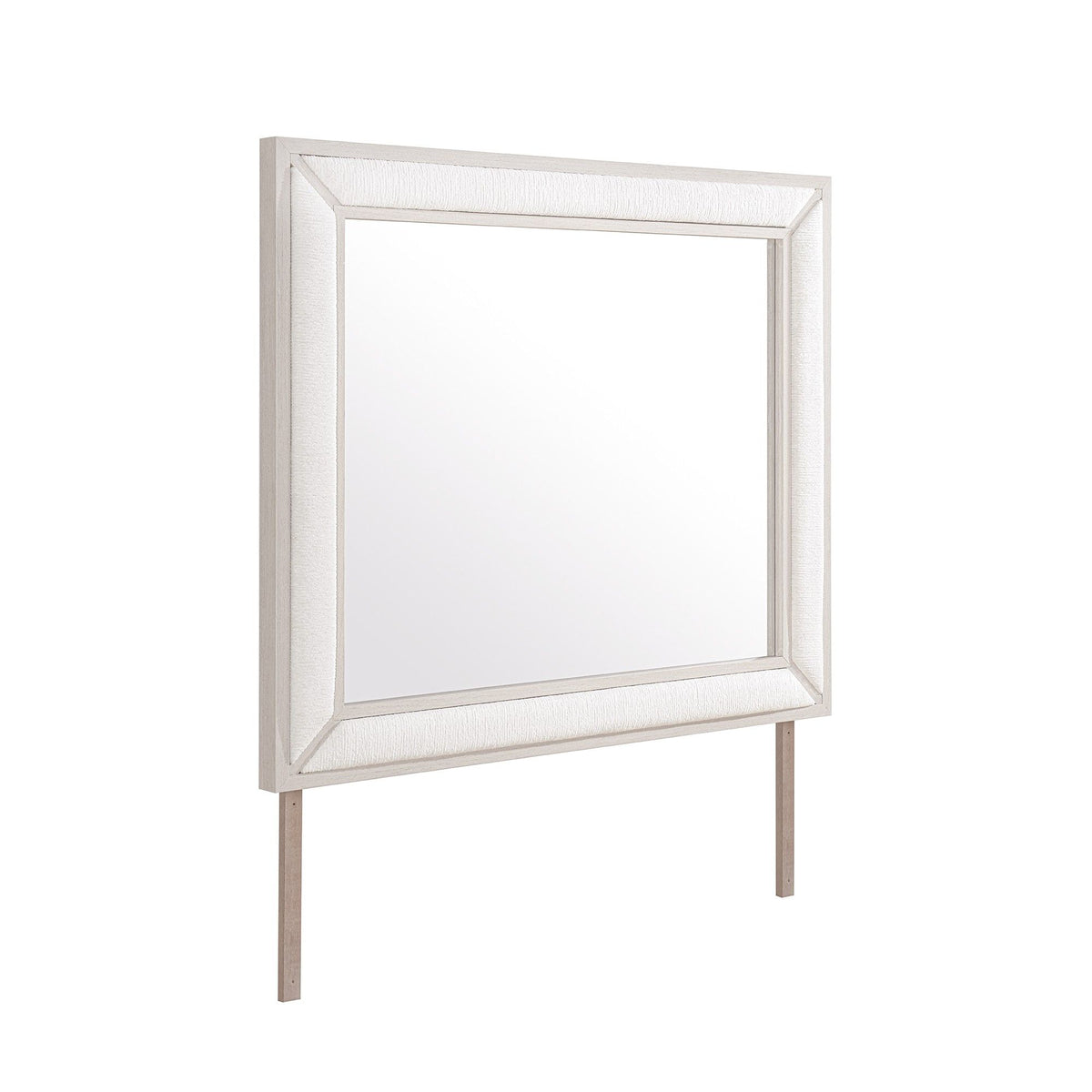 Ciara - King 5 Piece Bedroom Set With LED Lighting, Clean Lines And Upholstered Mirror - Beige