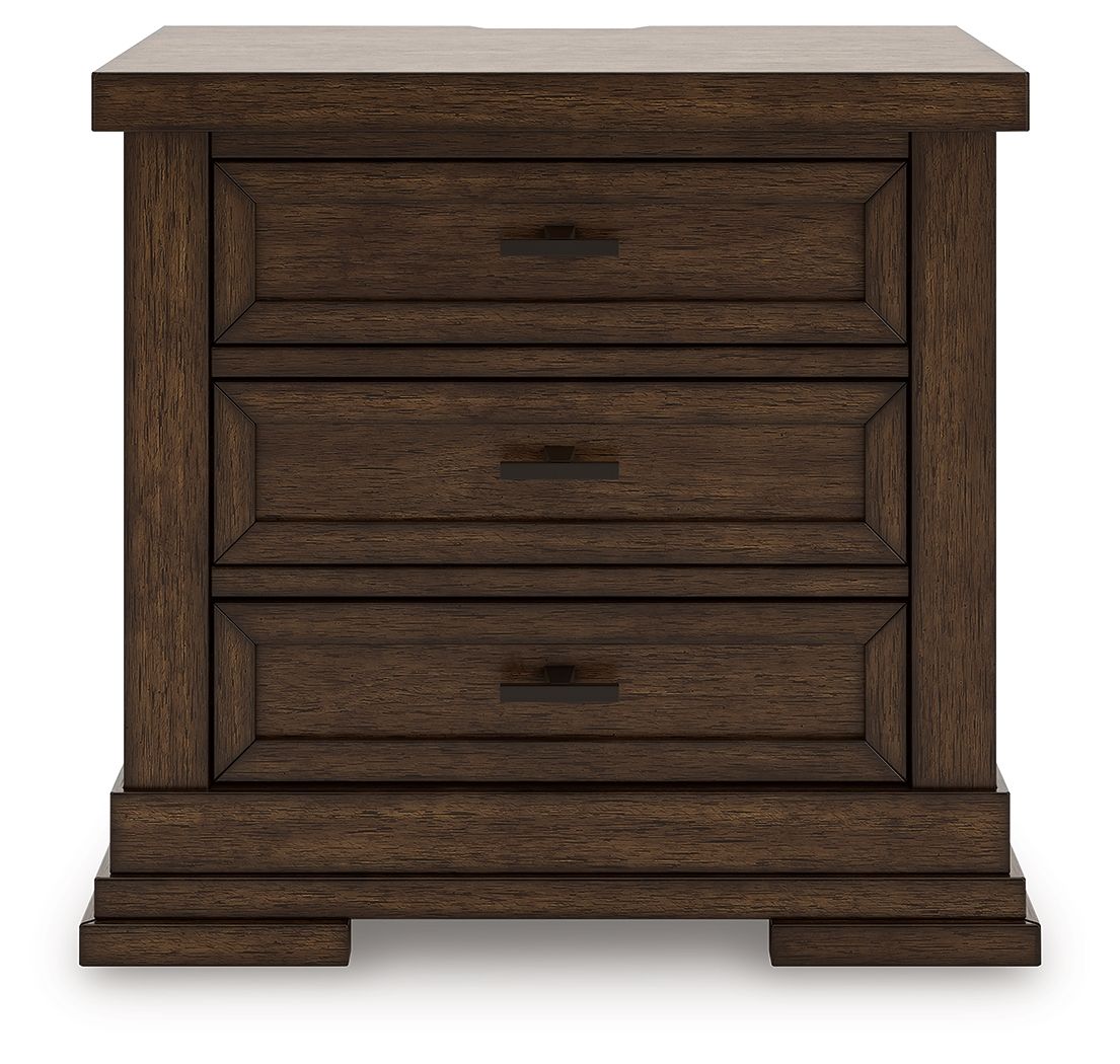 Taffenbrook - Three Drawer Night Stand - Medium Brown - R&R Furniture Gallery (Fountain Valley, CA)