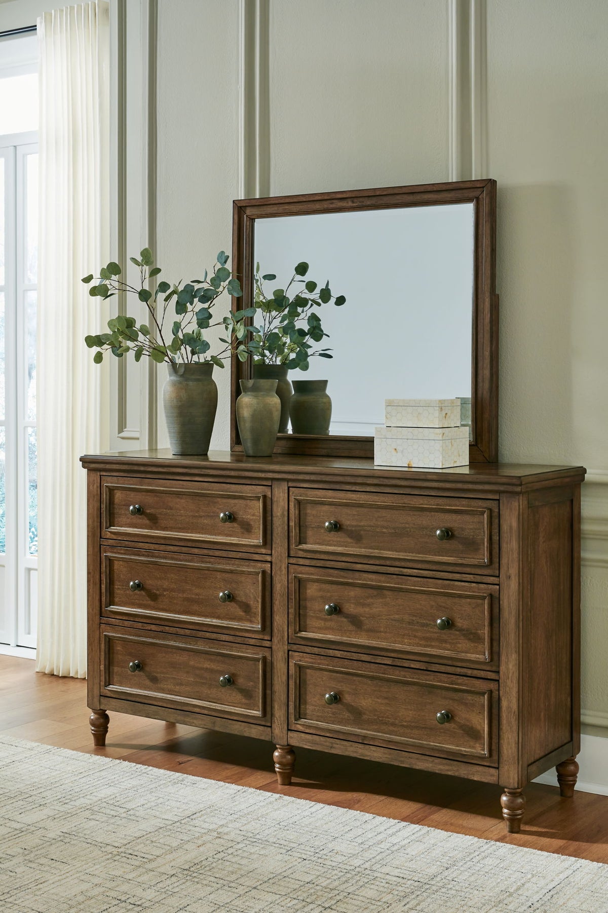 Sturlayne - Dresser And Mirror - Brown - R&R Furniture Gallery (Fountain Valley, CA)