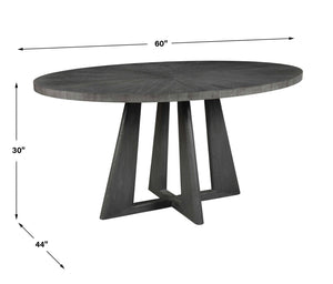 Pulsar - Round Walnut Dining Table - Gray