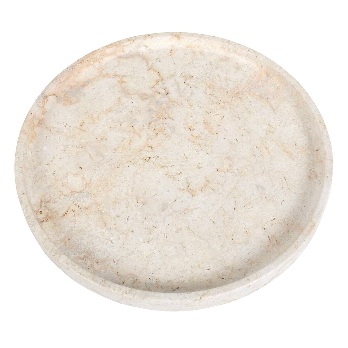 Travessa - Outdoor Round Stone Tray - White