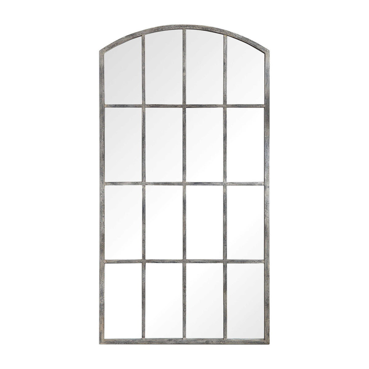 Uttermost Amiel arched ivory wall mirror with elegant frame, perfect for adding style to any room decor.