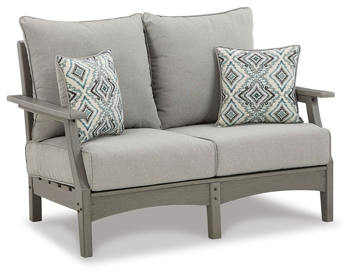 Visola - Loveseat w/Cushion - Gray - R&R Furniture Gallery (Fountain Valley, CA)