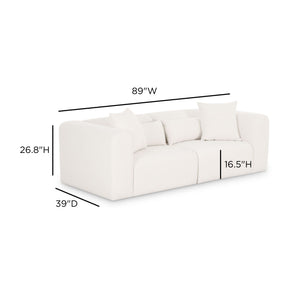 Tarra - Chenille Modular Loveseat - Cream - R&R Furniture Gallery (Fountain Valley, CA)