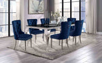 Neuveville - 7 Pc. Dining Table Set, Navy Chairs