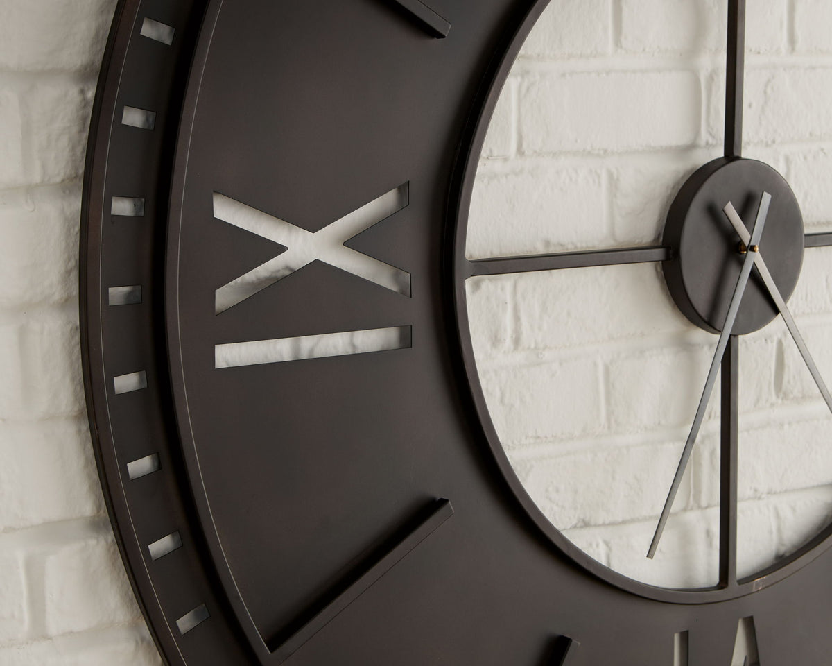Lytle - Wall Clock - Antique Brown - R&R Furniture Gallery (Fountain Valley, CA)