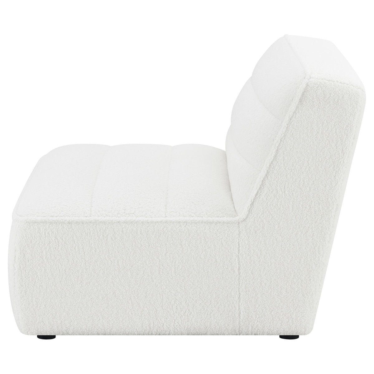 Bonnie - Upholstered Armless Chair With Channel Tufting - Ivory