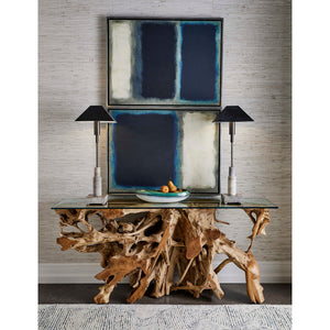 Telescope - Buffet Lamp - Gray Travertine/Bronze
