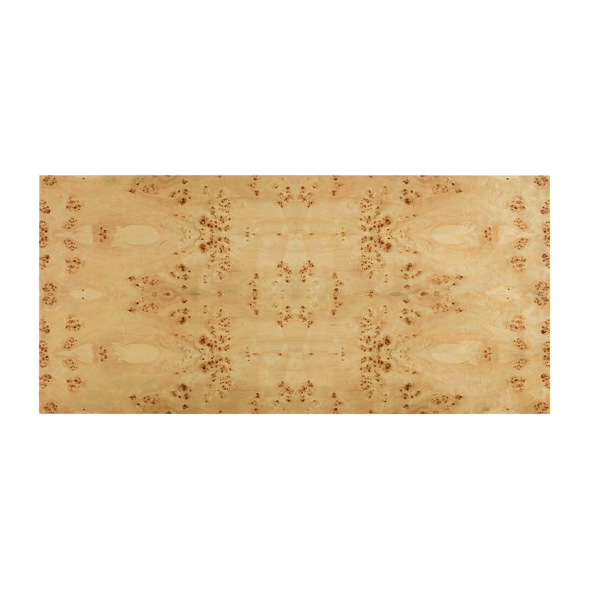 TOV Furniture Brandyss rectangular dining table in natural burl wood with sleek modern design and sturdy legs.