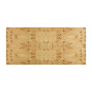 TOV Furniture Brandyss rectangular dining table in natural burl wood with sleek modern design and sturdy legs.