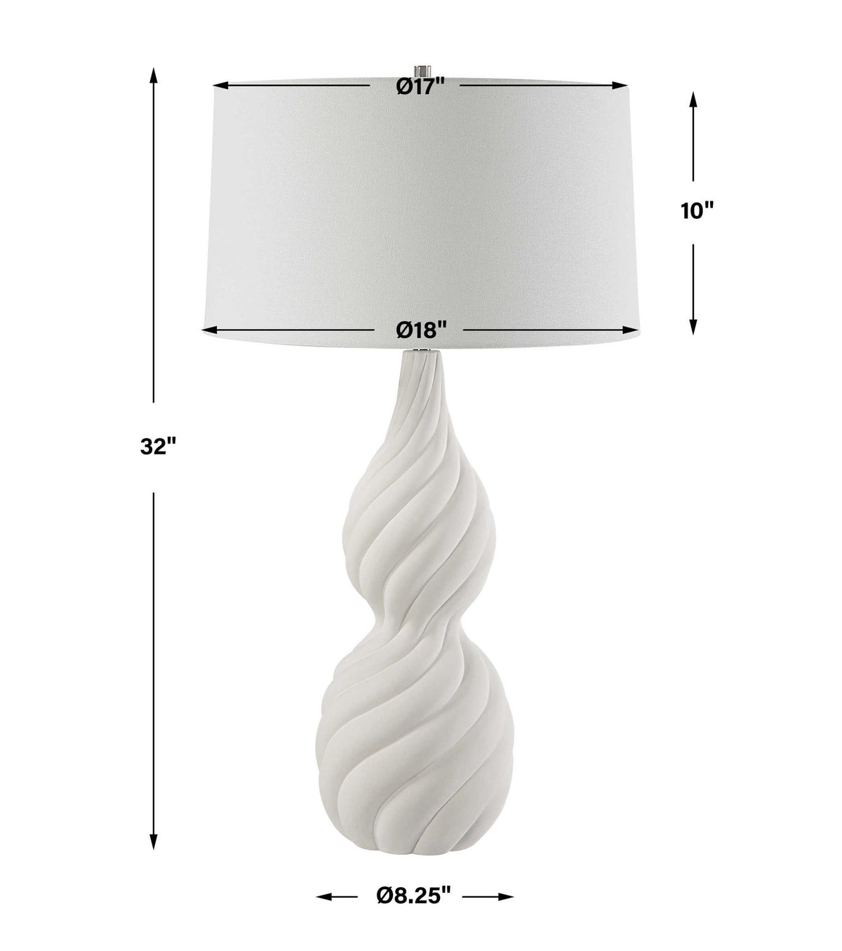 Twisted Swirl - Table Lamp - White