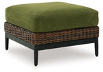 Horizon Hall - Ottoman With Cushion - Brown / Green - R&R Furniture Gallery (Fountain Valley, CA)