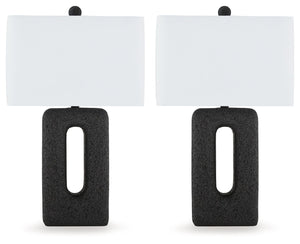 Wimmings - Poly Table Lamp (Set of 2) - Black - R&R Furniture Gallery (Fountain Valley, CA)