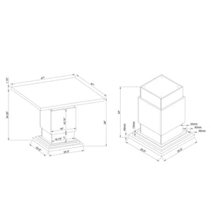 Sammi - Bar Table With And Pedestal Base - Black / White Print