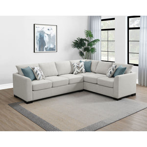 Radison - Upholstered Sectional Sofa With Hidden Sleeper - Greige