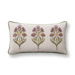 TD Belcourt 14" x 26" Pillow - Floral Multi / Olive Green - R&R Furniture Gallery (Fountain Valley, CA)