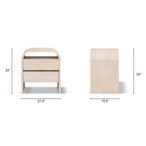 White washed Dune side table by Jennifer Taylor Home with a sleek, modern design and sturdy wooden legs.