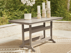 Seacliff Beach - Rectangular Counter Height Dining Table With Umbrella Option - Medium Brown - R&R Furniture Gallery (Fountain Valley, CA)