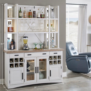 Americana Modern Dining - Buffet And Open Hutch With Quartz Insert - Cotton