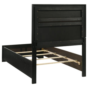 Modern Bedroom Set With Upholstered Headboard And Textured Storage