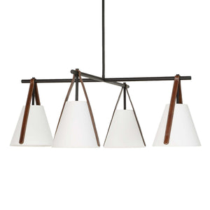 Reins - Accent Straps 4 Light Chandelier - Black