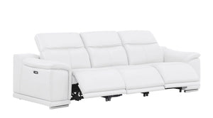 2679 - Power Reclining Sofa, Console Loveseat & Chair Set In Genuine Leather (6 Recliners)