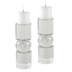 Luminous - Candleholders (Set of 2) - Pearl Silver