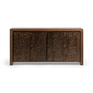 Classic Home Glendale 4-door buffet in toasted chestnut wood with sleek design and ample storage space.
