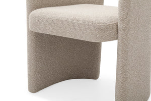 Ashley - Modern Beige Fabric + Brushed Brass Dining Chair — view 5