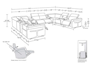 1126 - 10-Piece U-Shaped Sectional Sofa In With 4 Power Recliners & Power Headrests