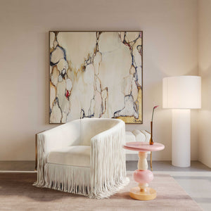 Cleopatra - Linen Floor Lamp - Cream - R&R Furniture Gallery (Fountain Valley, CA)