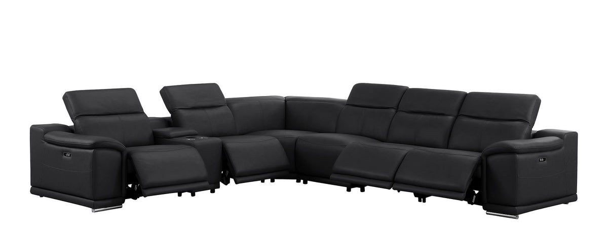 2679 - 7-Piece L-Shaped Power Reclining Sectional In Genuine Leather (4 Recliners)