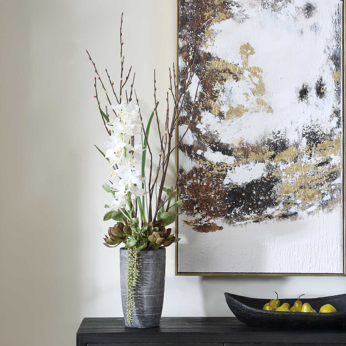 Eterna Orchid - Centerpiece & Vase - Black / Green / White