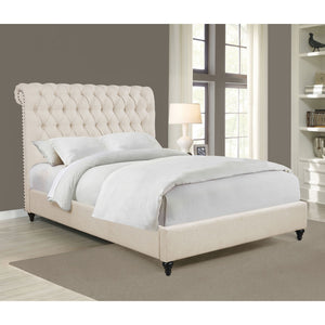 Clemence - Tufted Upholstered Bed With Rolled Back Design