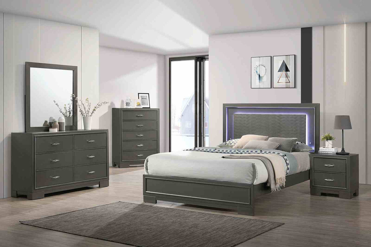 Alison - Full Bed, Dark Walnut