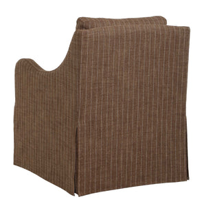 Luisa - Pinstripe Swivel Chair - Brown