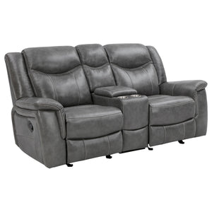 Carmen - Cool Motion Loveseat With Storage, With Reclining Function And Built In Storage - Gray