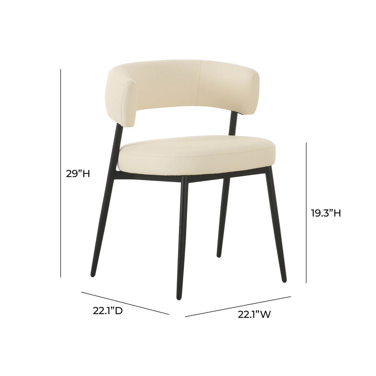 Maxine - Vegan Leather Dining Chair - Cream - R&R Furniture Gallery (Fountain Valley, CA)