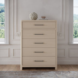 Wallen 5 Drawer Chest- Wht Snd - R&R Furniture Gallery (Fountain Valley, CA)