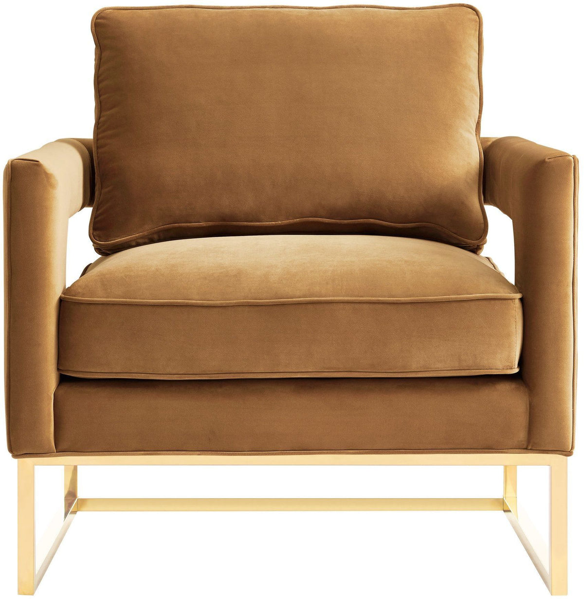 Avery - Velvet Chair With Polished Gold Base - R&R Furniture Gallery (Fountain Valley, CA)