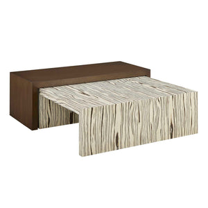 Woodland Code - Nested Coffee Tables (Set of 2) - Dark Brown / Beige