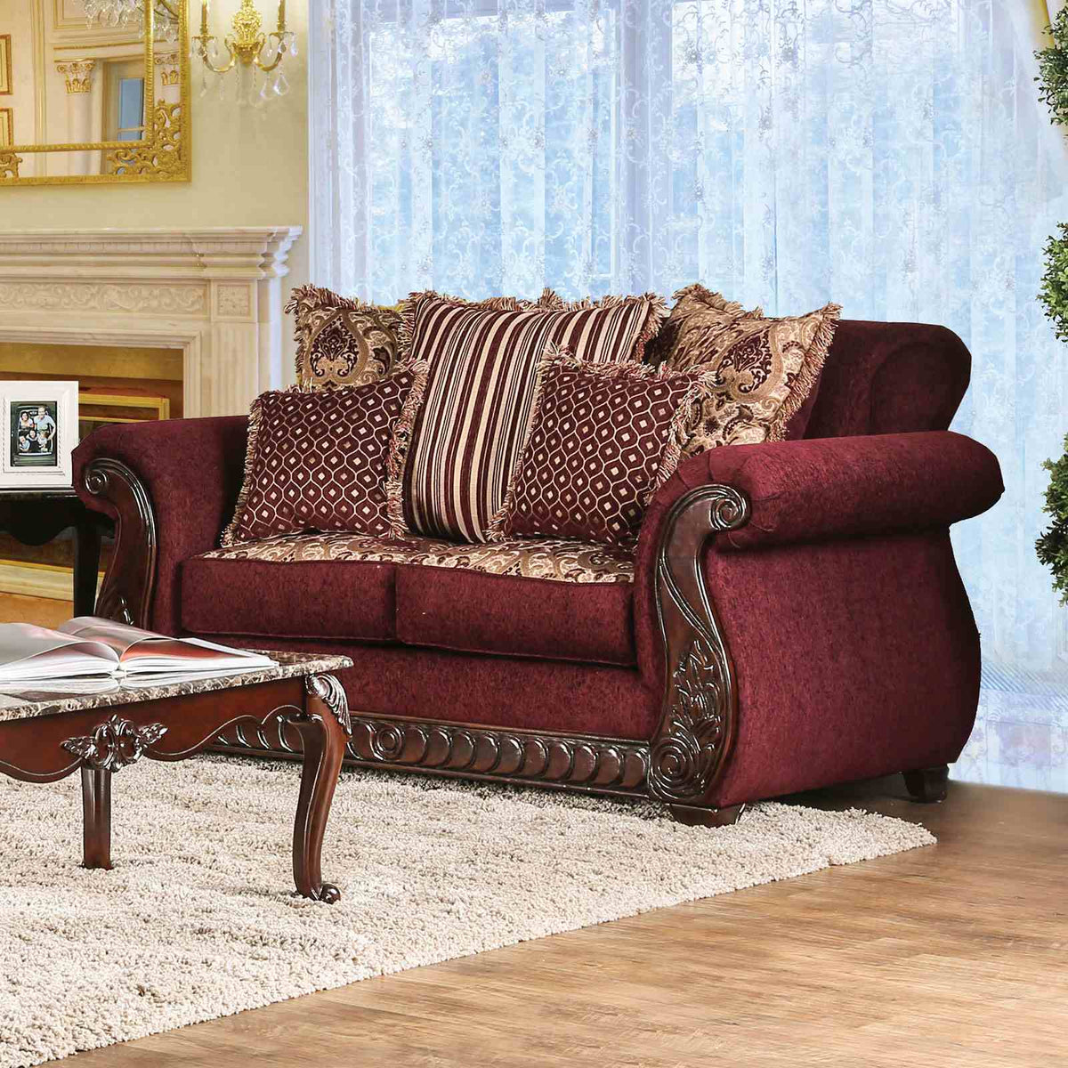 Tabitha - Loveseat, Wine