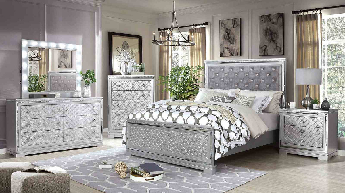 Belleterre - Queen Bed, Silver