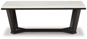 Fostead - Rectangular Cocktail Table - White / Espresso - R&R Furniture Gallery (Fountain Valley, CA)