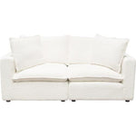 Ivy 2-Piece Modular Sofa in White Faux Shearling w/ Feather Down Seating