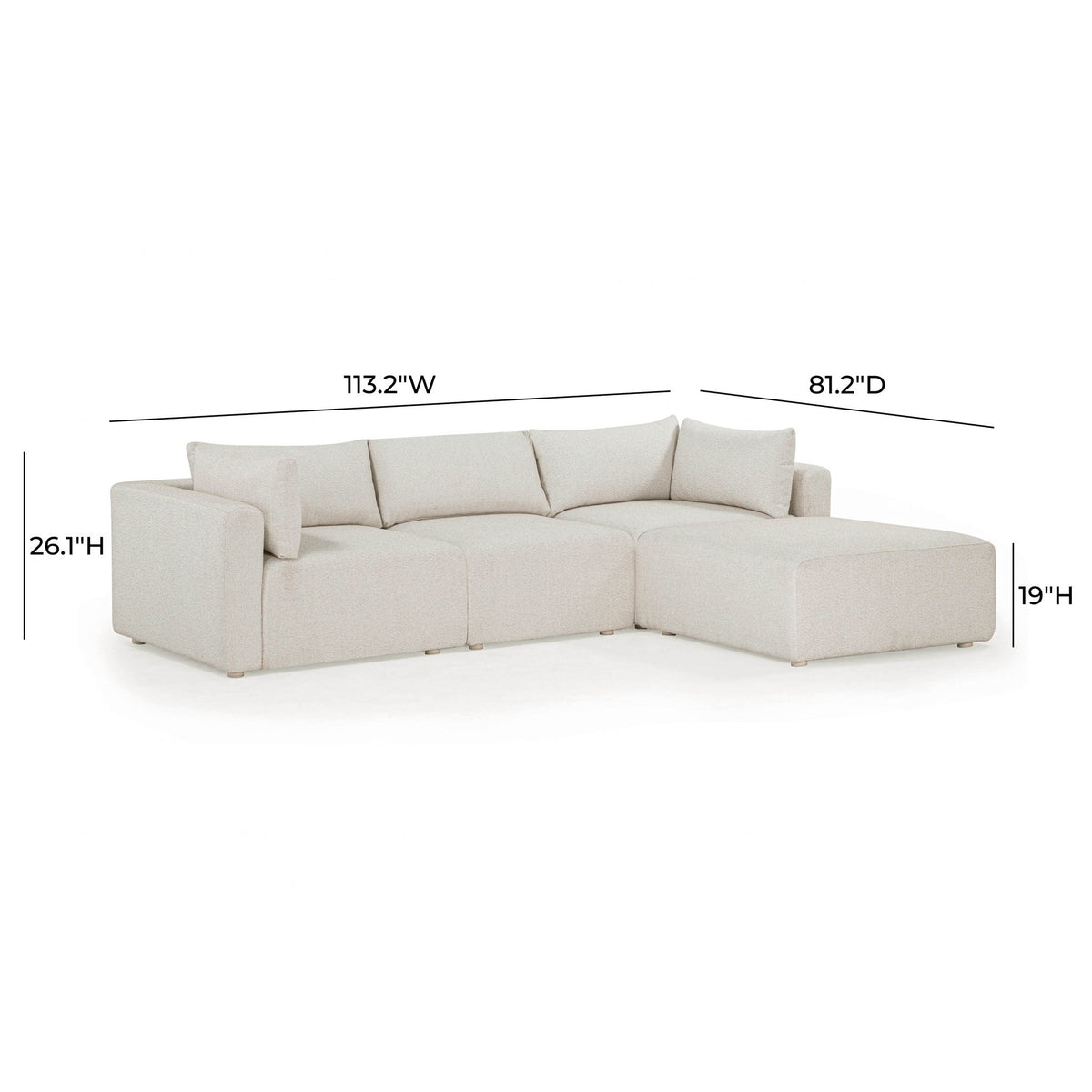 Hangover - Outdoor Modular Sectional - Cream - R&R Furniture Gallery (Fountain Valley, CA)